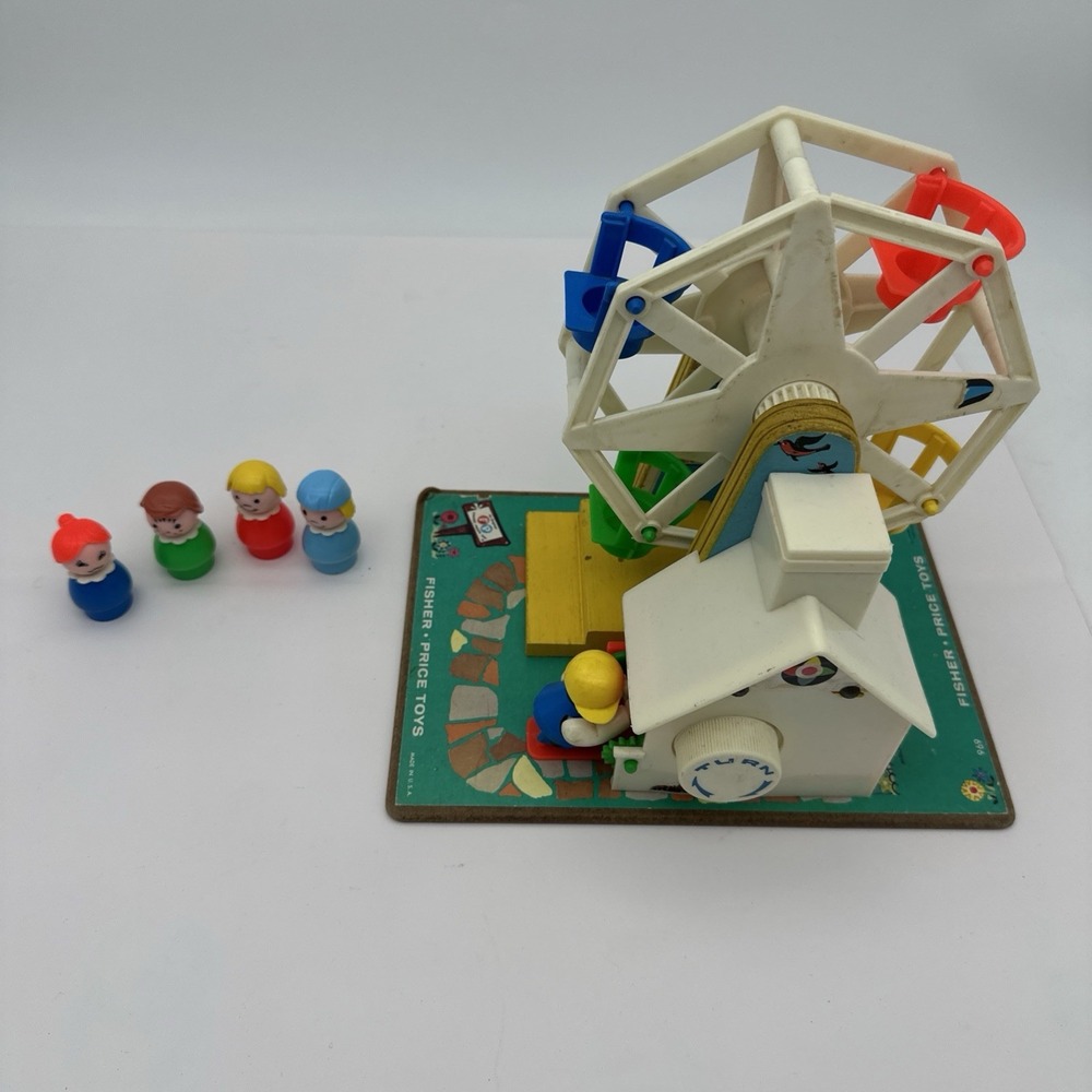 VTG Complete 1966 FISHER PRICE TOYS MUSIC BOX FERRIS WHEEL #969 Tested Working